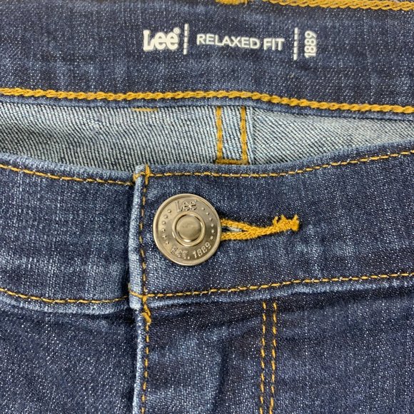 Lee 6 8 Jeans 31" X 30" Relaxed Fit Straight Dark Wash MOM - Picture 3 of 4